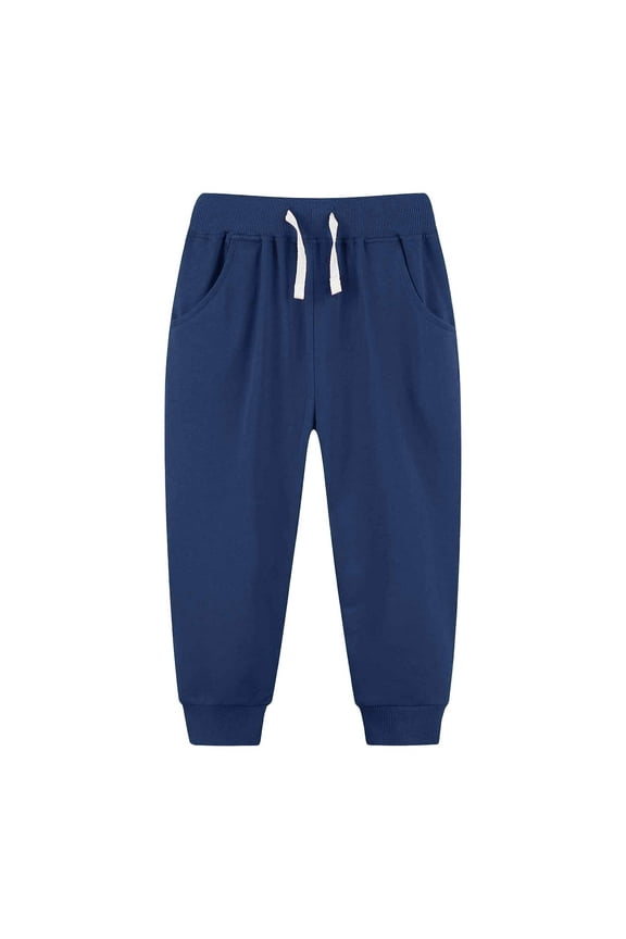 Boys Sweatpants,Kids Solid Color Tracksuit Pants with Bunched Feet Mid Sized Hoodie Pants Soft Comfortable Set for Play Everyday Casual Wear,Boys Pants,01 Dark Purple,2-3 Years