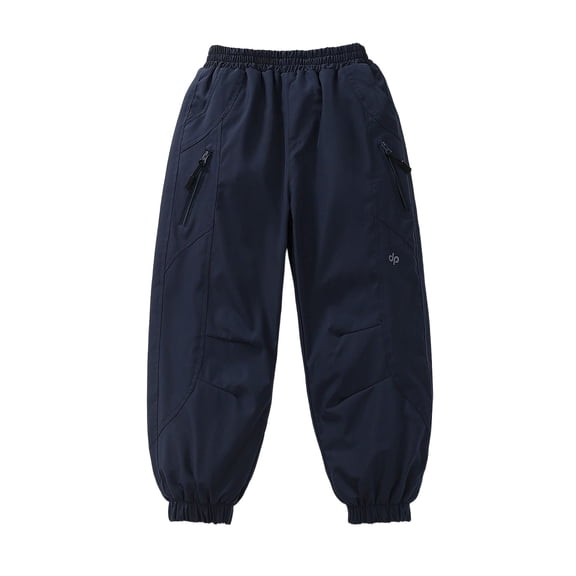 Xijirk Boys Sweatpants,Kids Winter Lined Cargo Pants Outdoor Hiking Windproof Water Sports Trousers for Boys and Girls Casual Playground Jogging Activewear,Boys Pants,06 Navy,12-13 Years