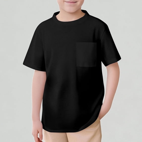 Xijirk Boys T Shirts Breathable Kids Mesh Pocket T-Shirt Comfortable Crew Neck Tee and Girls Toddler Children Casual Wear,2-3 Years