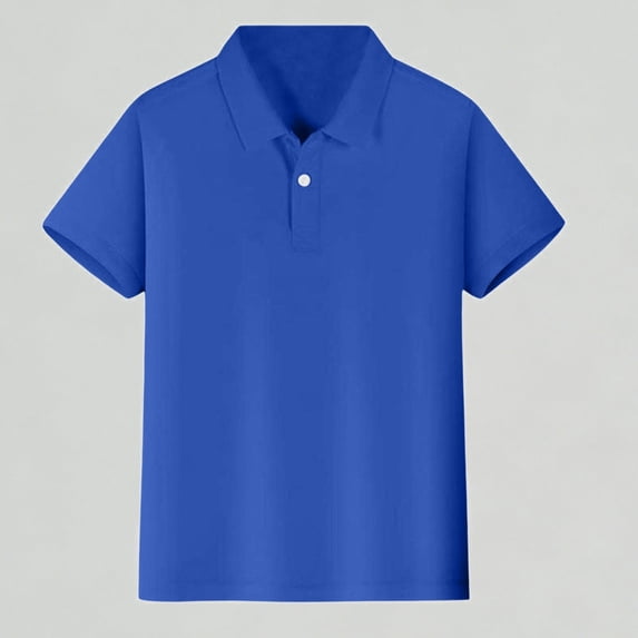 Xijirk Boys T Shirts Short Sleeve Button Down Polo Shirt Comfortable Soft Casual Top for Kids,4-5 Years