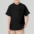 thumbnail image 1 of Xijirk Boys T Shirts Short Sleeve Tee Shirt with Button Front Closure Soft Comfortable Breathable for Kids,13-14 Years, 1 of 9