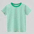 thumbnail image 1 of Xijirk Boys T Shirts Striped Short Sleeve Crewneck T-Shirt Comfortable Casual Kids Tee Top for Everyday Wear,6-7 Years, 1 of 9