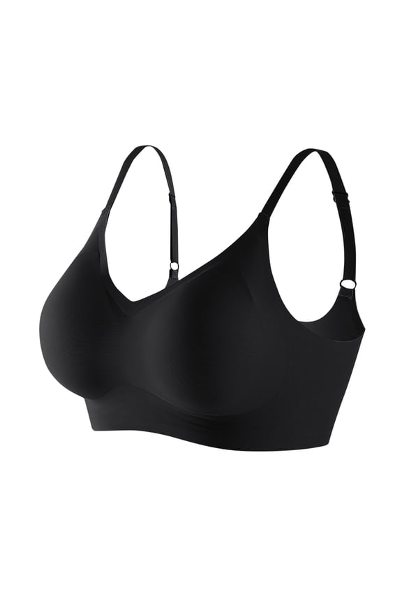 Bras for Women,Semi Liquid Jelly Soft Support Bra Seamless Receiving Rimless Design Comfortable Bra for Everyday Use,Sports Bras for Women,Black,M