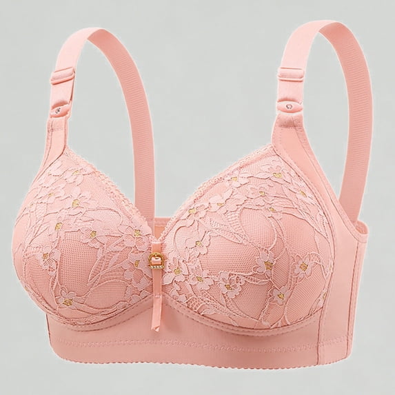 Xijirk Bras for Women Embroidered Lace Underwire Front Closure Zip ...