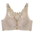 thumbnail image 1 of Xijirk Bras for Women Front Buckle Yoga Sleep Bra Lace Edge Seamless Bra Support Bra for Movement and Comfort Wear,Light Gray,38/85D, 1 of 2