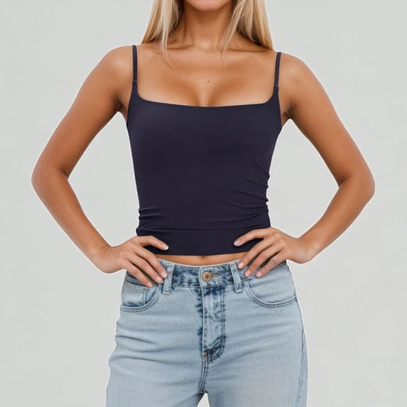 Xijirk Bras for Women Slim Fit Sleeveless Camisole Top with Adjustable Strap and Removable Padding for Layering Sports Bras for Women,XS