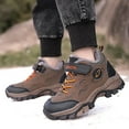thumbnail image 1 of Xijirk Children Shoes Boys Leather Snow Boots Winter Cotton Plush and Thickened Non and Warm Big Kid Little Kid Hiking Shoes-Brown-4, 1 of 8