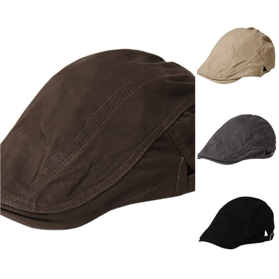Xijirk Flat Cap with Adjustable Back Strap for Men Newsboy Hat for Daily Travel Outdoor Spring Summer Casual Occasions,Brown,One Size