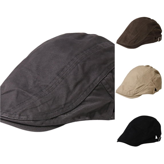Xijirk Flat Cap with Adjustable Back Strap for Men Newsboy Hat for Daily Travel Outdoor Spring Summer Casual Occasions,Grey,One Size
