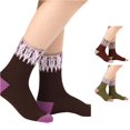 thumbnail image 1 of Xijirk Fringe Lace Crew Socks Color Block Cotton Ankle Socks Size:3-5 Years, 1 of 5