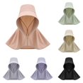 thumbnail image 1 of Xijirk Full Cover Sun Hat with Linked Neck Guard and Button Fastener for Travel Beach Garden Daily Outside Activity for Adult Smooth Cool Sun Head Gear,Pink,One Size, 1 of 9