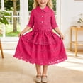 thumbnail image 1 of Xijirk Girls' 2-Piece Part Years Outfit Lace Cropped Top & Tiered Lace Trim Skirt Set,2-3 Years, 1 of 3