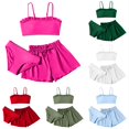 thumbnail image 1 of Xijirk Girls 3-Piece Ruffle Swimwear Set Bikini with Matching Drawstring Shorts UPF 50+ Sun for Beach and Pool,10-12 Years, 1 of 3