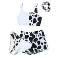 thumbnail image 1 of Xijirk Girls 4 Piece Swimsuits Bathing Suit Cow Print Bikini Tops Underpants Shorts Pant Hair Band Swimwear Set,Swimsuit Girls,Size 12-14 Years, 1 of 3