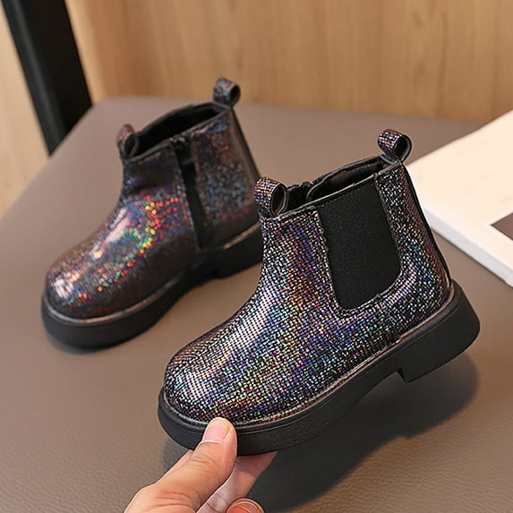 Xijirk Boys and Girls Mesh Lace Shoes Mesh Lace Boots Non Breathable Boots-Black-12