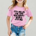 thumbnail image 1 of Xijirk Girls Birthday Short Sleeve Tee Cute Graphic Print T-Shirt for Party Outfit,4-5 Years, 1 of 4