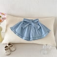 thumbnail image 1 of Xijirk Girls Denim Skort Elastic Waist with Large Bow and Ruffle Casual Summer Wear,3-4 Years, 1 of 3