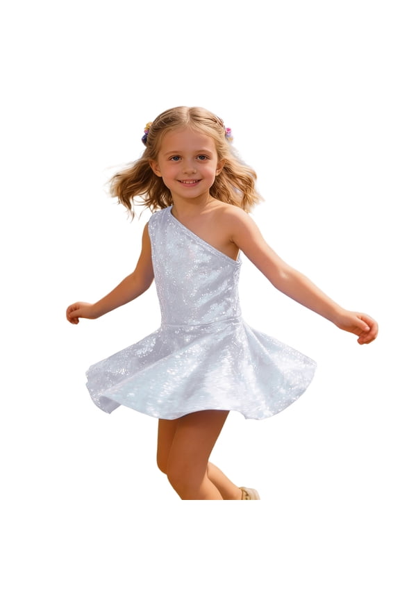 Girls Dresses,And Shine Girls Off Shoulder Party Dress With Sequin Details For,Dresses for Girls,Silver,5-6 Years