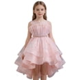 thumbnail image 1 of Xijirk Girls Dresses,Girls Dress Puffy Gown Sleeveless Gown With Train for Pageant Performance Recital Party,Dresses for Girls,Pink,3-4 Years, 1 of 7