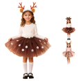 thumbnail image 1 of Xijirk Girls Halloween Reindeer Tutu Skirt Set with Antler Headband for Christmas Party and Dress up,5-6 Years, 1 of 4