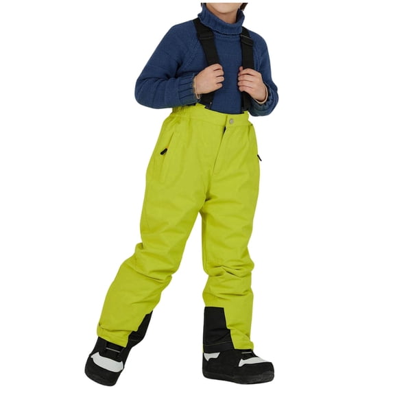 Xijirk Girls Insulated Pants Winter Thermal Ski Trousers for Youth Cold Weather Outdoor Activities Water Resistant Softshell Bottoms for Snow Play,Green,13