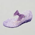 thumbnail image 1 of Xijirk Girls Jelly Shoes Mary Jane Shoes Clear Glitter with Hollow-Carved Birthday Party Dress Up Sandals,4.5-5 Years, 1 of 6