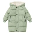 thumbnail image 1 of Xijirk Girls Long Down Coat Winter Jacket Warm Insulated Puffer for Cold Weather Outdoor Activities Comfortable Wear,Z01 Green,11-12 Years, 1 of 4