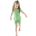 thumbnail image 1 of Xijirk Girls Outfits Kids Pajama Set Boys Girls Unisex Toddler Short Sleeve Shirt and Shorts Two Piece Sleepwear for Cozy Nights Gentle Play and Comfortable Lounge,Light Green,2-3 Years, 1 of 8