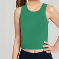 thumbnail image 1 of Xijirk Girls Ribbed Knit Cropped Tank Top Round Neck Sleeveless Casual Athletic Summer Tee,11-12 Years, 1 of 6