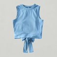 thumbnail image 1 of Xijirk Girls' Ribbed Knit Sleeveless Tank Top Round Neck with Back Bow Tie Detail Cropped Summer T-Shirt,S, 1 of 5