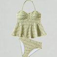 thumbnail image 1 of Xijirk Girls' Ruffled Halter Tankini Set 2-Piece Flounce Top & Briefs,11-12 Years, 1 of 6