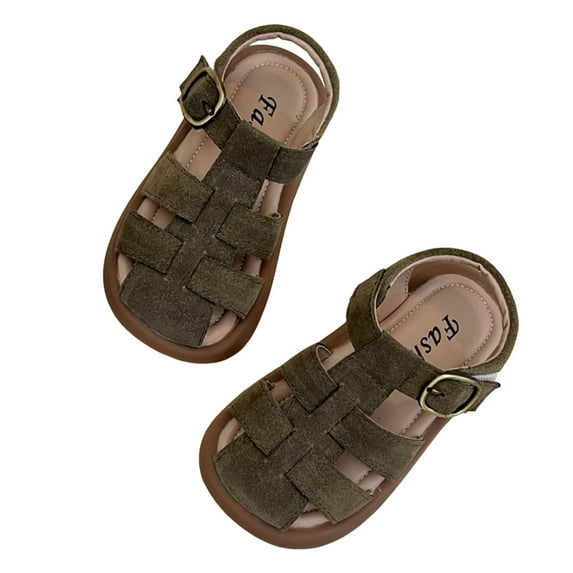 Xijirk Girls Sandals,Closed Sandals Girls Summer Outdoor Water Sandals Sports Shoes Childrens Shoes Mesh Hollow Shoes Beach and Water Play,Toddler Sandals,Green,5.5-6 Years