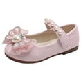thumbnail image 1 of Xijirk Girls Sandals,Pearl Decoration Flat Bottom Lightweight Comfortable Hook Loop Princess Shoes for Casual and Dressy Wear,Toddler Sandals,Pink,5-5.5 Years, 1 of 9