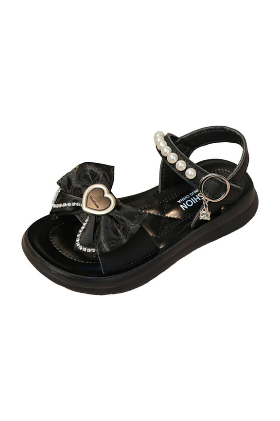 Girls Sandals Thick Soled Comfortable Soft Soled Princess Love Butterfly Sandals,Size 11.5