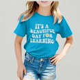 thumbnail image 1 of Xijirk Girls School Short Sleeve Graphic T-Shirt Round Neck with Inspirational Graphic Print All-Day Wear,3-4 Years, 1 of 4