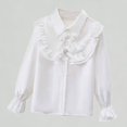 thumbnail image 1 of Xijirk Girls Shirts Elegant Long Sleeve Party Blouse Ruffled Button Down Shirt for School and Occasions,5-6 Years, 1 of 4