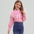 thumbnail image 1 of Xijirk Girls Shirts Elegant Long Sleeve Party Blouse Ruffled Button Down Shirt for School and Occasions,5-6 Years, 1 of 7