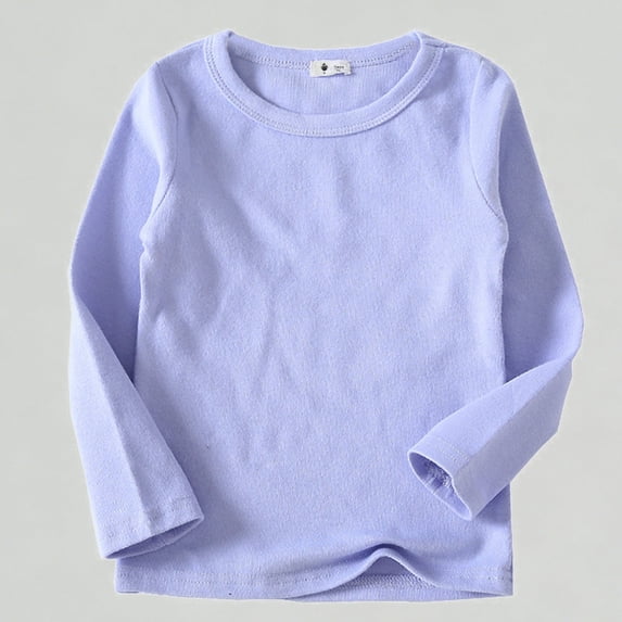 Xijirk Girls Shirts High Collar Soft Long Sleeve Tee for Kids Comfortable Basic Top,2-3 Years