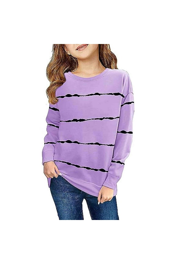 Girls Shirts,Kids Boys Girls Long Sleeve Button Front Shirt Soft Comfortable Pique Fabric Casual Top for Daily Wear,Boys Shirts,Purple,4-5 Years