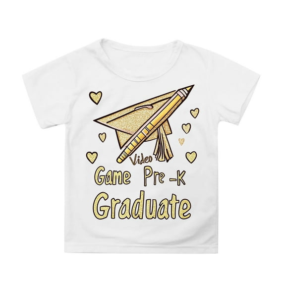 Xijirk Girls Shirts,Playful Cartoon Character Short Sleeve T Shirt Round Neck Casual Top for Everyday Wear Graduation Celebrations Soft Loose Fit Tee,Boys Shirts,8-9 Years,White