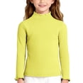 thumbnail image 1 of Xijirk Girls Shirts,Soft Girls Long Sleeve Top with Neck Lace Trim Cozy Brushed Tee for Toddler Kid Casual Wear Comfortable Daily Layering Piece,Boys Shirts,5-6 Years,Light Yellow, 1 of 4
