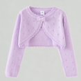 thumbnail image 1 of Xijirk Girls Shirts Soft Knit Bow Cardigan Sweater Long Sleeve Top Outerwear For Casual Comfortable Blouse,5-6 Years, 1 of 9