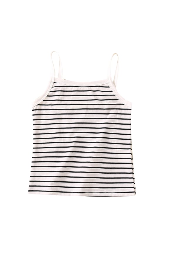 Girls Shirts,Toddler Kids Spring Summer Striped Sleeveless Vest Soft Cotton Classic Pattern Lightweight Tops for Daily Wear Play,Boys Shirts,3-4 Years,White