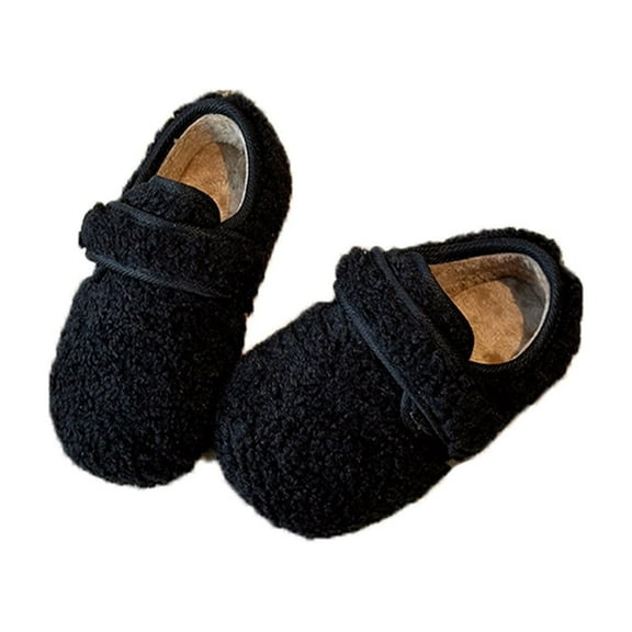 Xijirk Girls Shoes,Winter Sneakers Warm Lined Casual Shoes with Flexible Sole Lightweight Comfortable for School Daily Wear and Indoor Outdoor Play,Toddler Shoes,Black,2-2.5 Years