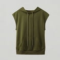 thumbnail image 1 of Xijirk Girls Sleeveless Solid Hooded Drawstring Pocket Short Sleeve Hoodie Vest Top,2-3 Years, 1 of 5