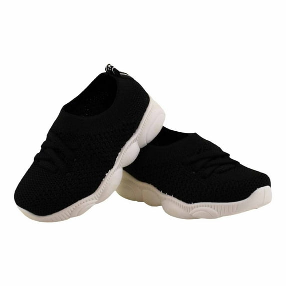 Xijirk Girls Sneakers Lightweight Breathable Mesh Casual Shoes for Kids Spring Soft Soled Comfortable Children Footwear(Color:Black,Size:8.5)