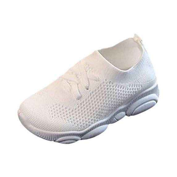 Xijirk Girls Sneakers Spring Children's Breathable Mesh Casual Shoes for Kids Lightweight Soft Soled Comfortable Footwear(Color:White,Size:8.5)