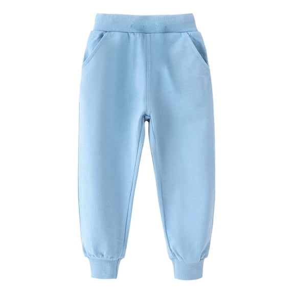 Xijirk Girls Sweatpants,Autumn Winter Style Long Pants Sports Elastic Childrens Pants Comfortable Stretchy Bottoms for Play School Daily Wear,Girls Pants,02 Sky Blue,2-3 Years