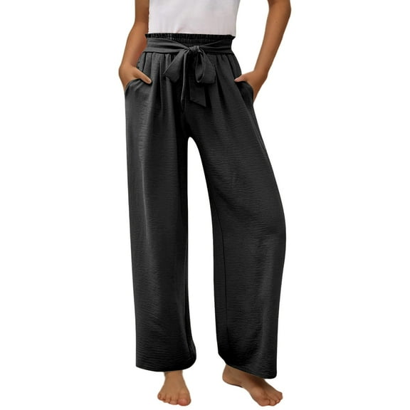 Xijirk Girls Sweatpants,Casual Pants for Everyday Wear Elastic Waist Long Pants with Drawstring and Side Pockets Comfortable School Outdoor Play Outfit,Girls Pants,03 Black,6-7 Years