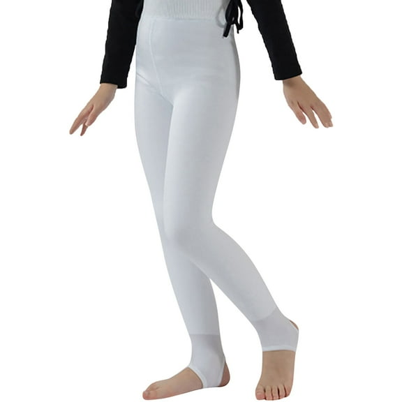 Xijirk Girls Sweatpants,Kids Girls Tights Soft Leggings Childrens Tights with Non Sole Warm Tights Comfortable Stretchy Wear for Casual and School,Girls Pants,02 White,9-12 Years